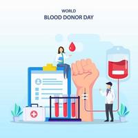 world blood day concept a vector flat illustrations.