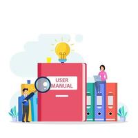 User guide manual, instruction and guidebook vector concept