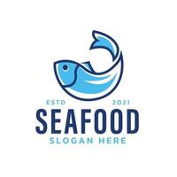 plantilla de logotipo de pescado adecuada para empresas y nombres de productos. este elegante diseño de logotipo podría usarse para diferentes propósitos para una empresa, producto, servicio o para todas sus ideas. vector