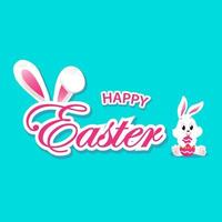 Flat design happy easter day big egg. Landing page template, Flat vector illustration