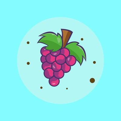 Basic RGB ilustration vector graphic of grape fresh farm grape fruit