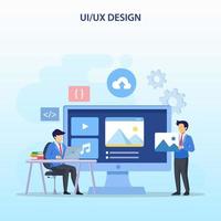 UI UX design concept, Creating an application design, content and text place, Vector illustration