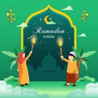 happy ramadan concept illustration vector