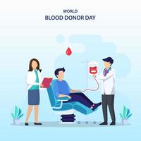 world blood day concept a vector flat illustrations.