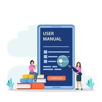 User guide manual, instruction and guidebook vector concept