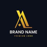 initial logo al, la, a, da with the concept of luxury, masculine, simple can be categorized as a fashion brand, industry, agency, and personal branding vector