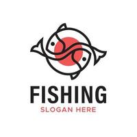 plantilla de logotipo de pescado adecuada para empresas y nombres de productos. este elegante diseño de logotipo podría usarse para diferentes propósitos para una empresa, producto, servicio o para todas sus ideas. vector