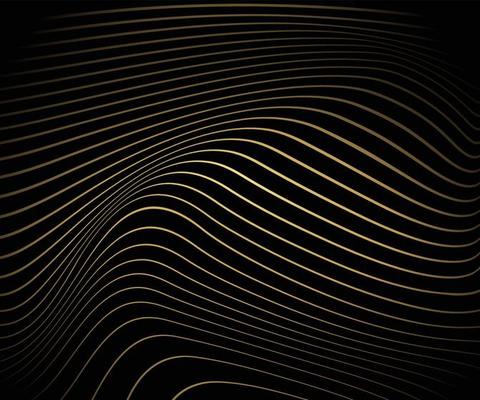 Golden wave line background