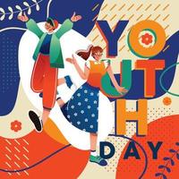 A Boy and a Girl Celebrating Youth Day vector