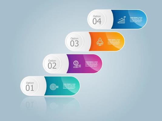 abstract stair steps growth up infographic element