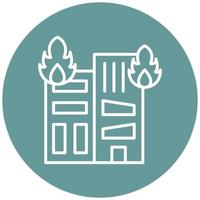 Building Fire Icon Style vector