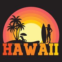 hawaii, vector, ilustración vector