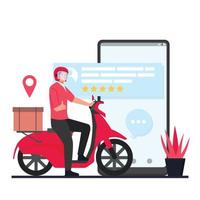 Delivery service rate flat illustration. vector