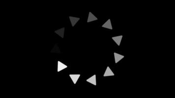Laden der weißen Kreissymbolanimation auf schwarzem Hintergrund. nahtlose Schleife. Video animierter Hintergrund.