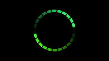 animatie van het kleurenpaletpictogram dat om elkaar heen is gerangschikt in een cirkel op een zwarte achtergrond. indicator voor het laden van de voortgang. naadloze looping. video geanimeerde achtergrond.