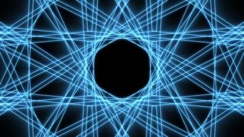 Blue light futuristic line. Loop ready animation of flight through digital tunnel. Neon lights abstract motion animated background. video