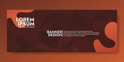 Abstract Design Banner Template With Colorful Liquid Effect. vector