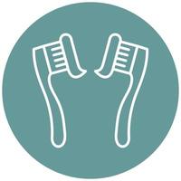 Tooth Paste on Brush Icon Style vector