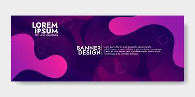 Abstract Design Banner Template With Colorful Liquid Effect. vector