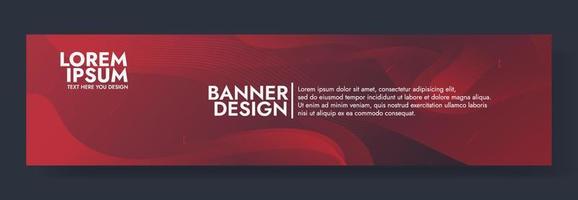 Abstract Red Fluid Wave Banner Template