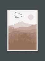 Abstract mountain painting, Abstract background, Premium Vector