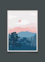 Abstract mountain painting, Abstract background, Premium Vector