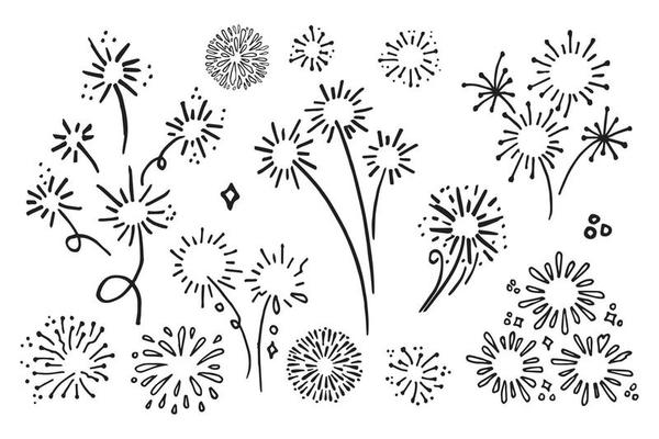 starburst hand drawn, vector illustration.