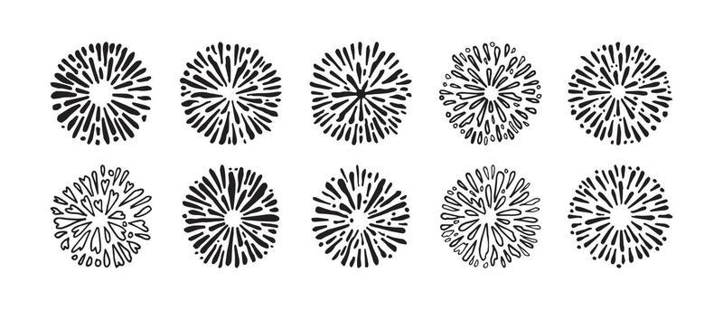 starburst hand drawn, vector illustration.