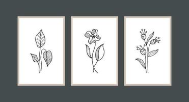 Modern boho abstract trendy background design. plant painting vector