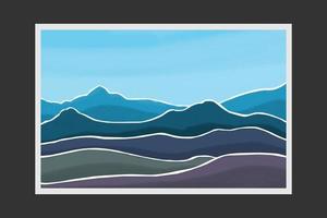 Abstract mountain painting, Abstract background, Premium Vector