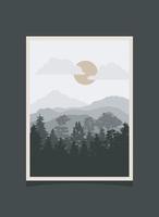 Abstract mountain painting, Abstract background, Premium Vector