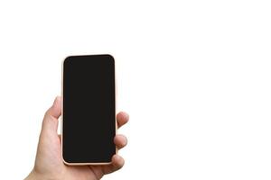 mockup, phone in hand on a white background, isolate photo