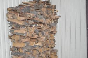 Collecting firewood after cutting for drying and heating the house