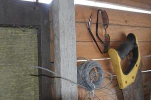 Old tools in the shed photo