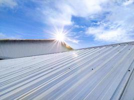 Metal roof in industrial building and construction. photo