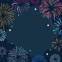 Colorful Fireworks Background vector