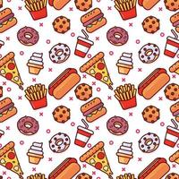 Junk Food Seamless Pattern vector