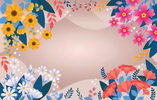 fondo floral de verano con fondo de flores de colores vector