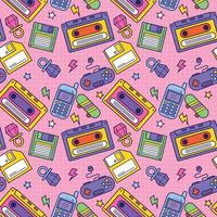 Retro 90's Seamless Pattern vector