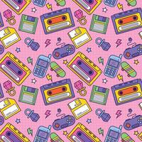 Retro 90's Seamless Pattern vector