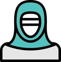 ilustración vectorial de mujeres hijab en un fondo. símbolos de calidad premium. iconos vectoriales para concepto y diseño gráfico. vector