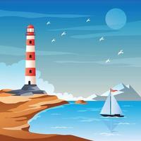 A Lighthouse With Sea View vector