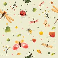 Seamless Pattern Bugs and Insect vector