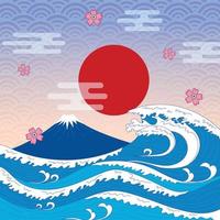 Japanese Style Element Background vector