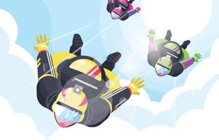 Sky Divers Jumping from the Airplane vector