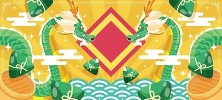 Dragon Boat Festival Background vector