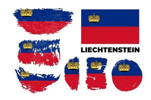 Flag of Liechtenstein, Principality of Liechtenstein. Template for award design, an official document. Bright, colorful vector illustration for graphic and web design.