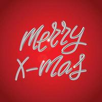 Christmas Greeting Card. Merry Christmas 3D lettering, vector illustration. Vector illustration