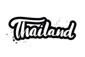 Inspirational handwritten brush lettering Thailand. Vector calligraphy illustration isolated on white background. Typography for banners, badges, postcard, t shirt, prints, posters.