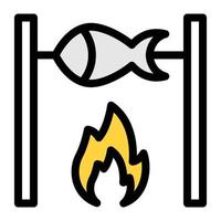 ilustración de vector de cocina de pescado en un fondo. símbolos de calidad premium. iconos vectoriales para concepto y diseño gráfico.